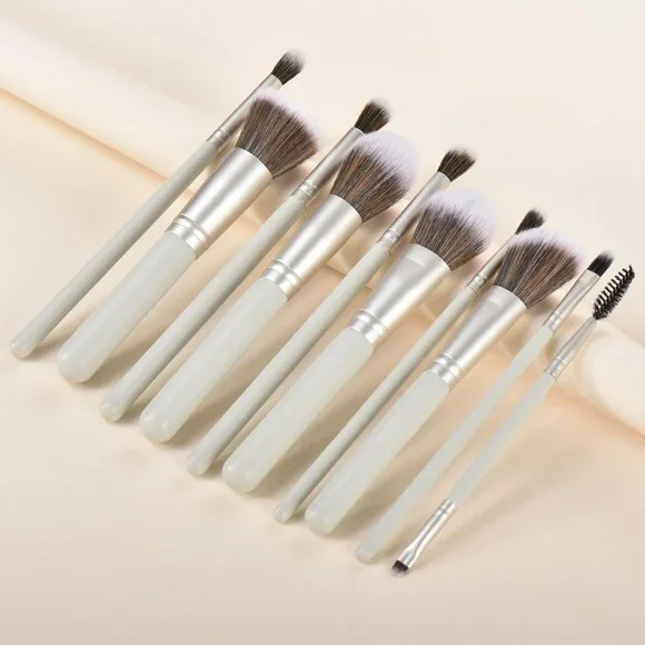 10Pcs Makeup Brush Set With Sponges And Drying/Storage Case